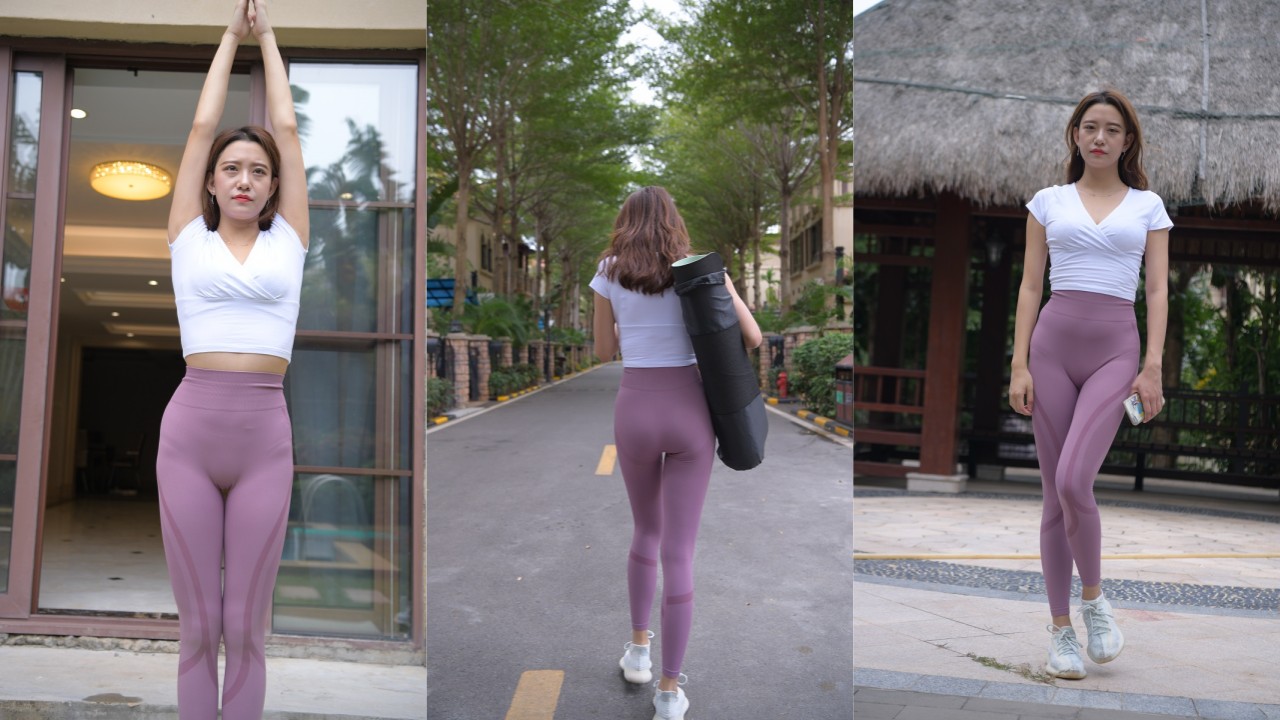 一只麋鹿旅拍作品 第四篇：紫色瑜伽裤美女